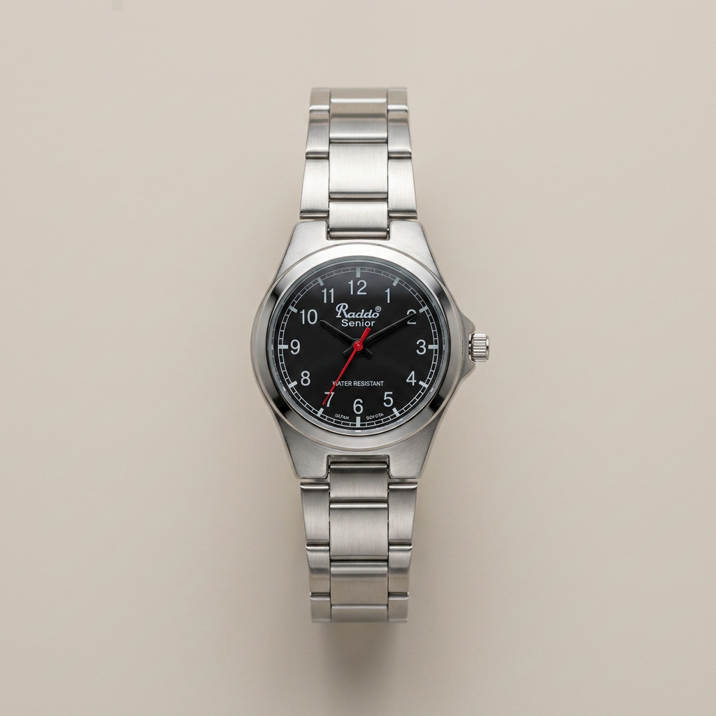 Reloj Racklo Superior Analógico Plateado Esfera Negra 3ATM – Caballero