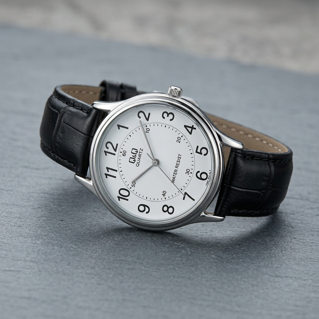 Título: Reloj Q&Q VG68J304Y para Caballero – Correa Negra