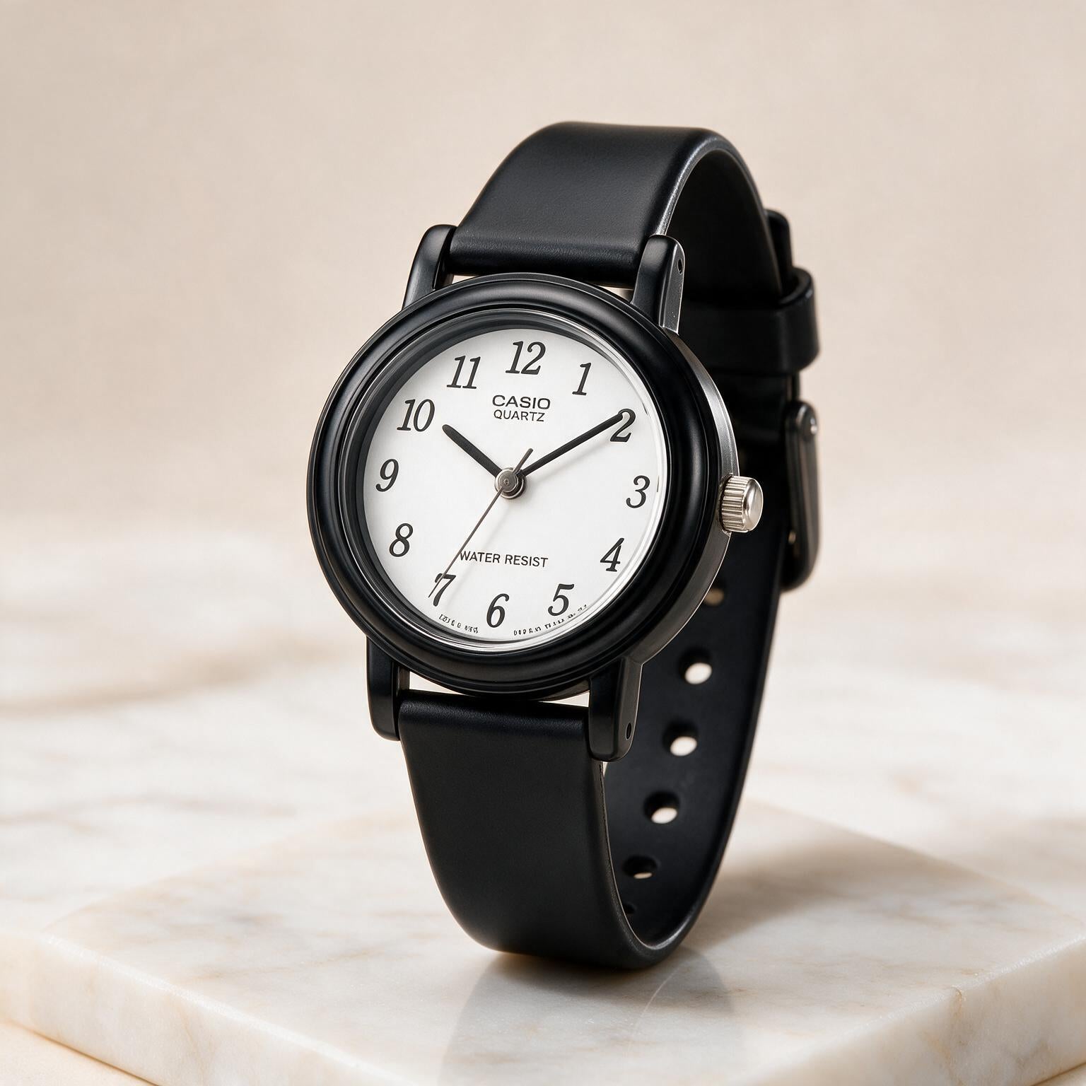 Reloj Casio LQ-139B-1B Analógico Negro Esfera Blanca – Dama