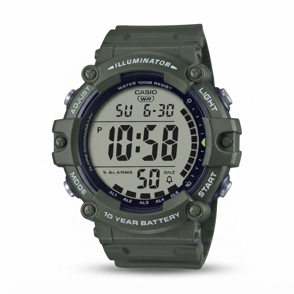 Reloj Casio AE-1500WHX-3AV Digital Verde 100M Correa Extralarga – Caballero