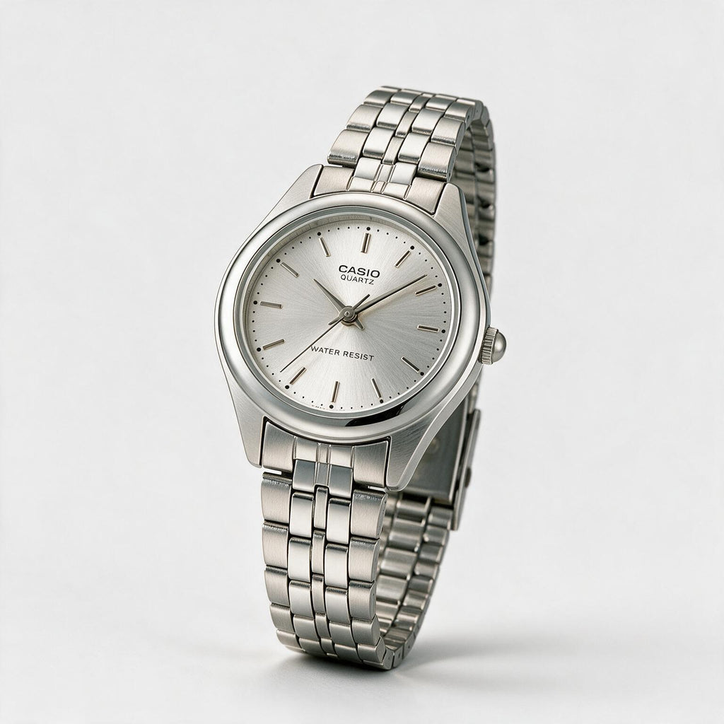 Reloj Casio LTP-1129A-7A Analógico Plateado Esfera Blanca – Dama