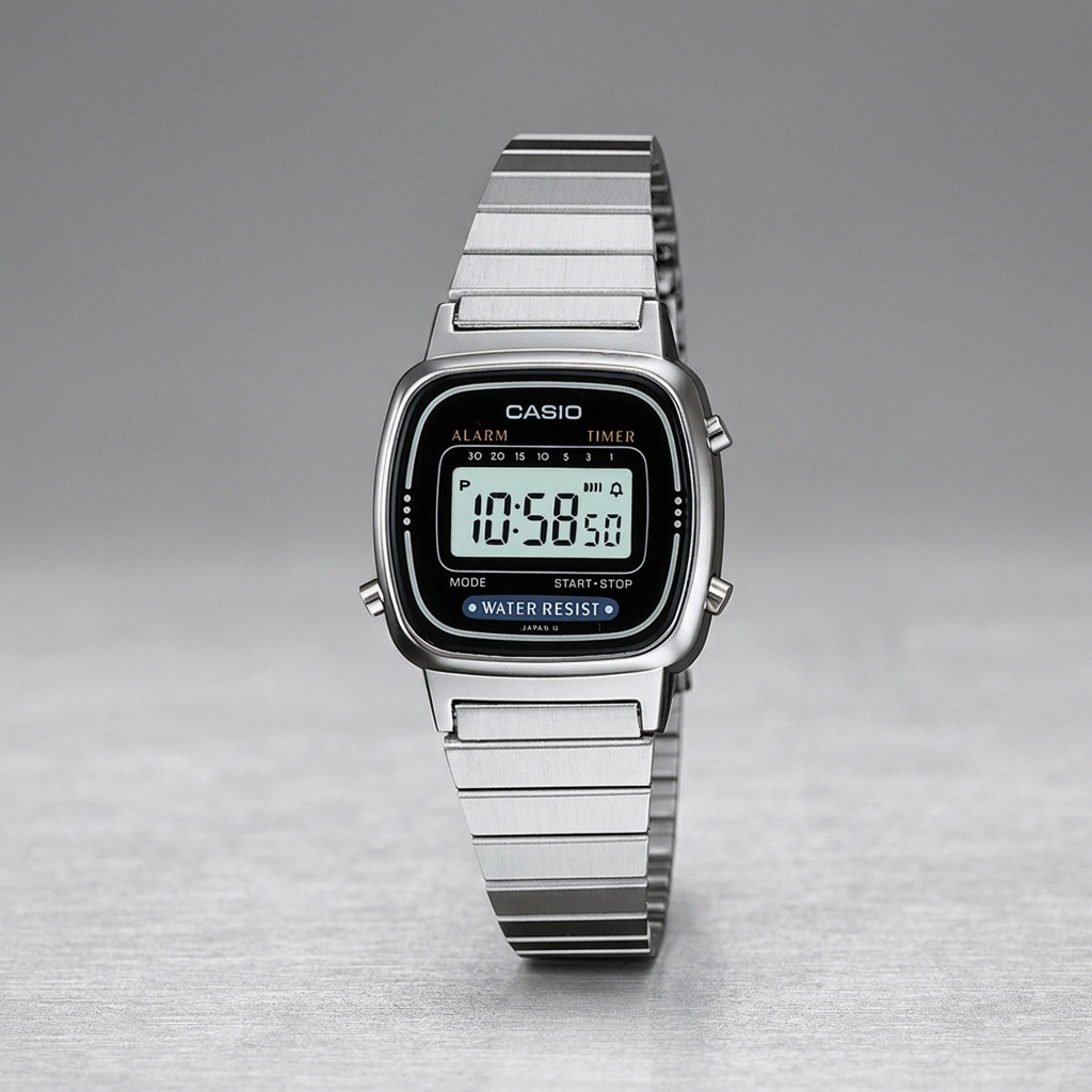 Reloj Casio Vintage LA670WD-1 Digital Plateado – Dama
