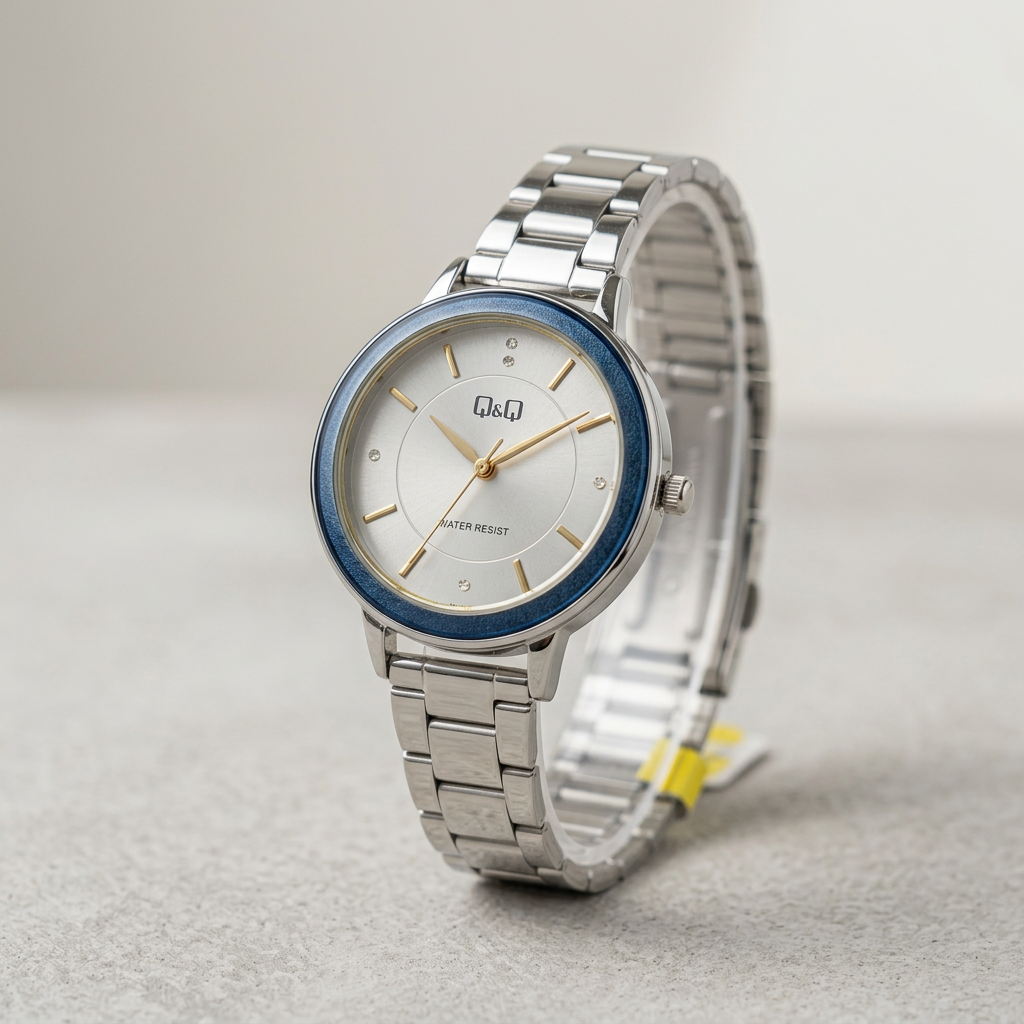 Reloj Q&Q QB89J201Y Analógico Plateado Esfera Clara 3BAR – Dama