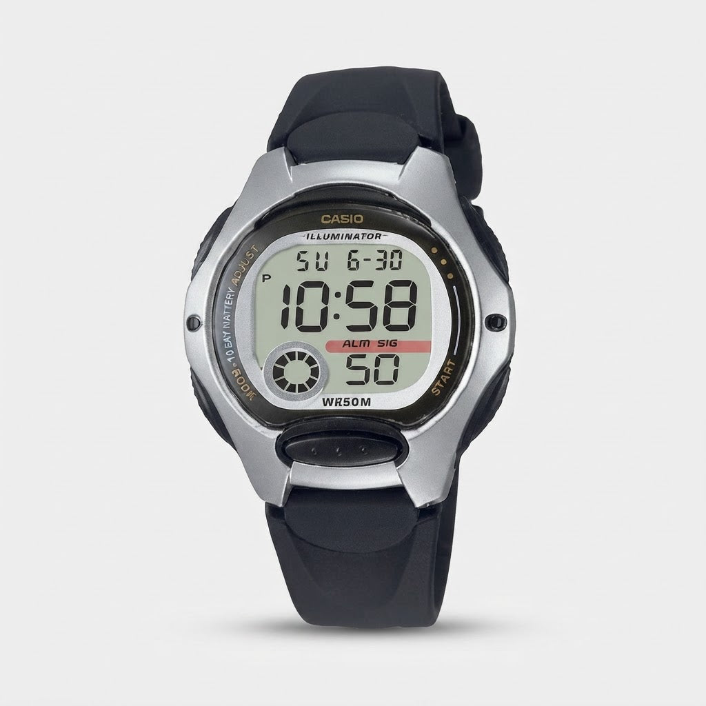 Reloj Casio LW-200-1AV Digital Negro y Plateado 50M Batería 10 Años – Dama