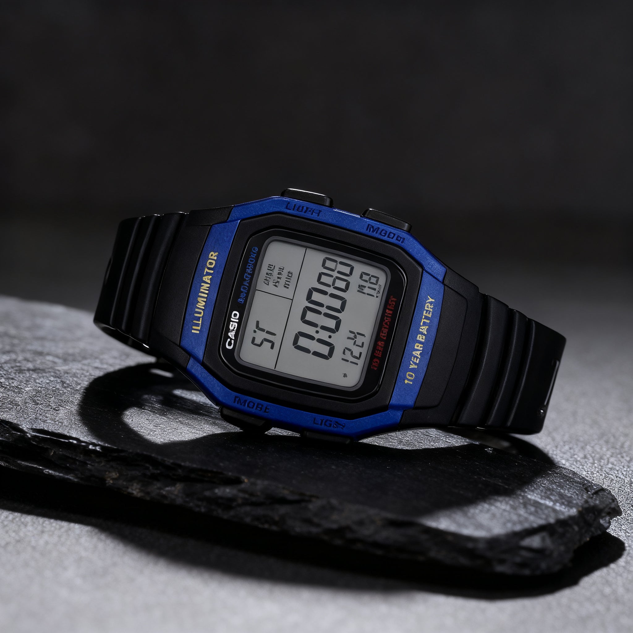 Reloj Casio W-96H-2AV Digital Negro y Azul – Caballero