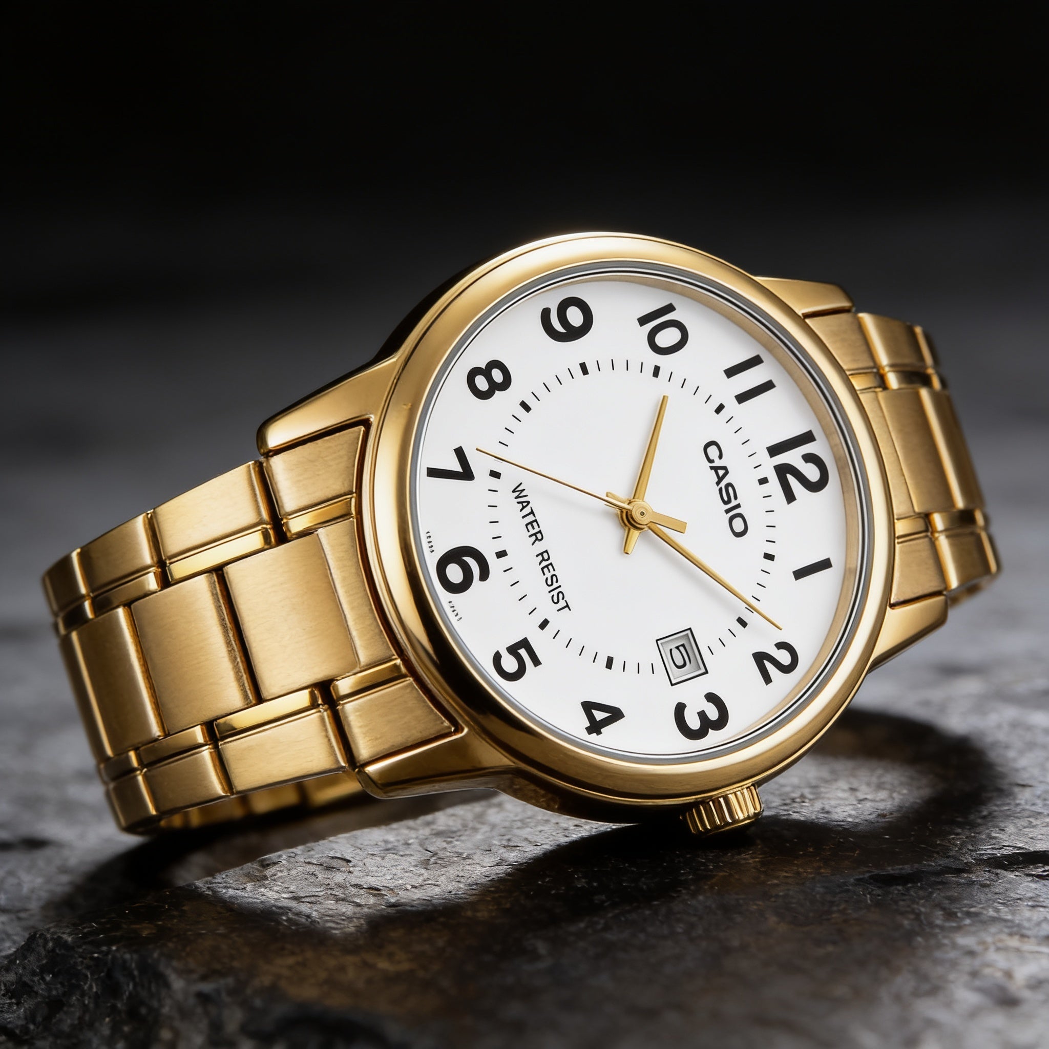 Reloj Casio MTP-V002G-7B2 Analógico Dorado Esfera Blanca – Caballero