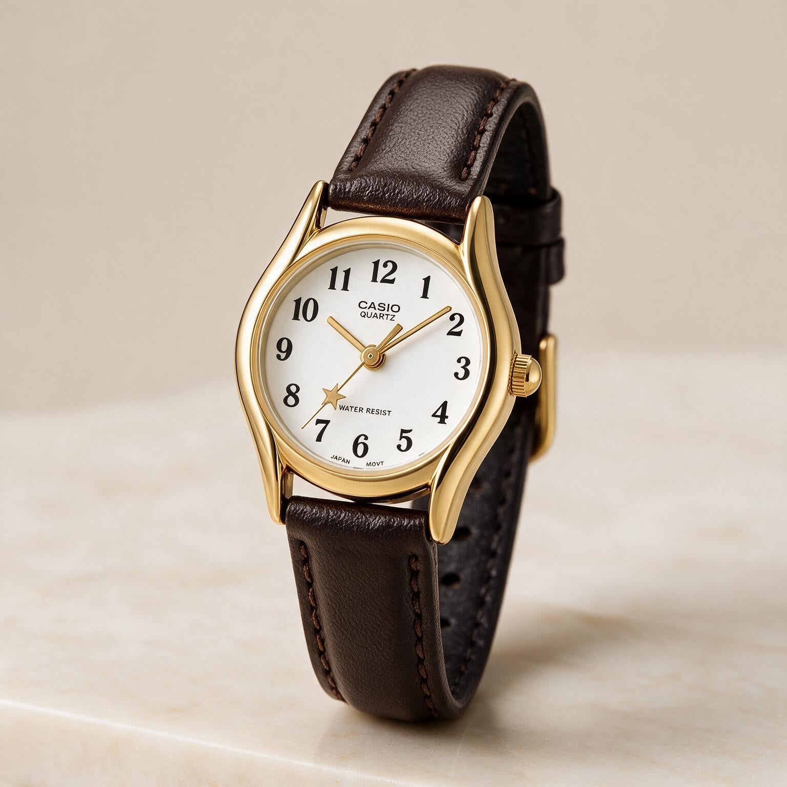 Reloj Casio LTP-1094Q-7B4 Analógico Dorado con Correa de Cuero – Dama