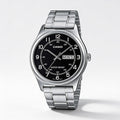Reloj Casio MTP-V006D-1B2 Analógico Plateado Esfera Negra – Caballero