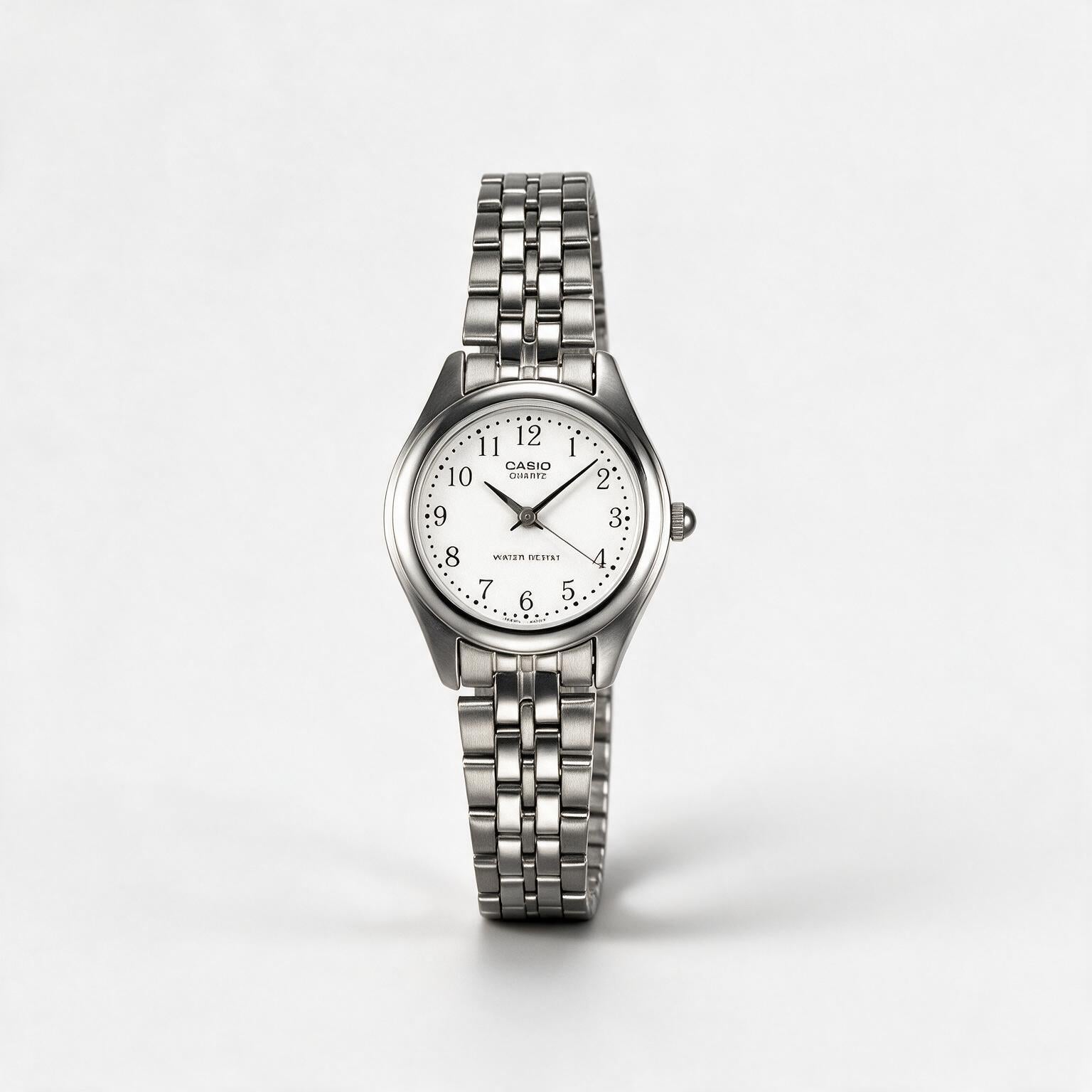 Reloj Casio LTP-1129A-7B Analógico Plateado Esfera Blanca – Dama
