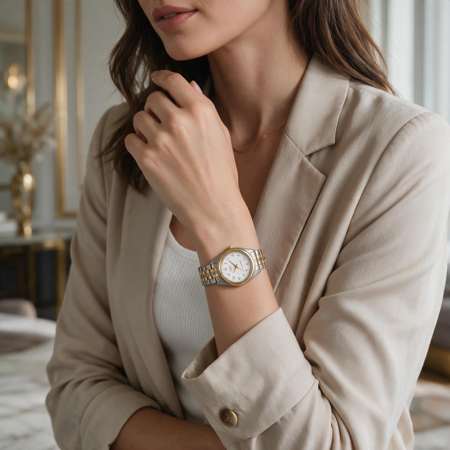 Reloj Casio LTP-1129G-7B Analógico Bicolor – Dama
