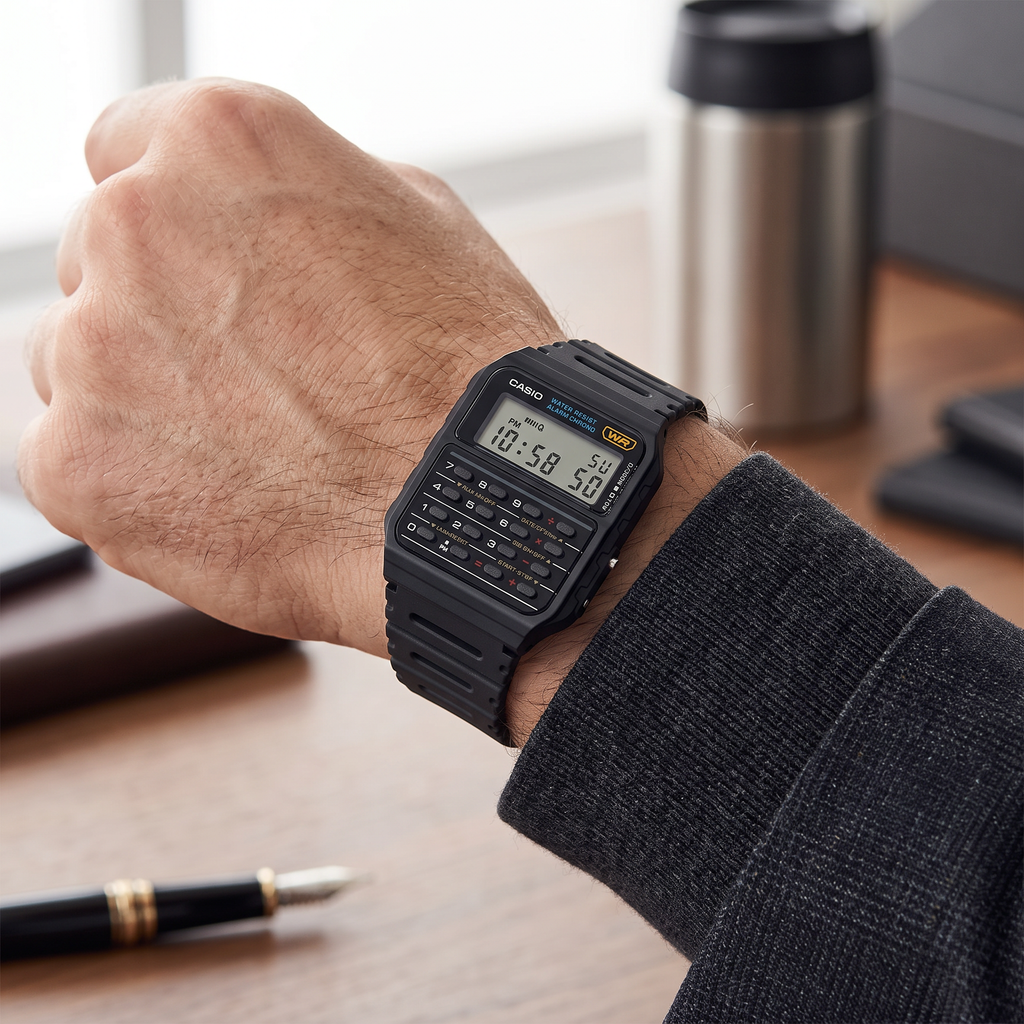 Reloj Casio CA-53W-1 Digital Negro con Calculadora – Unisex