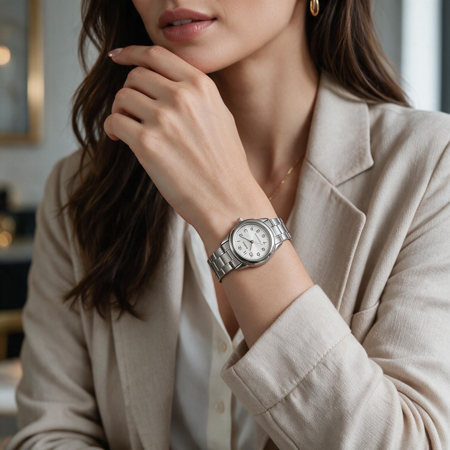 Reloj Casio LTP-V001D-7B Analógico Plateado Esfera Blanca – Dama