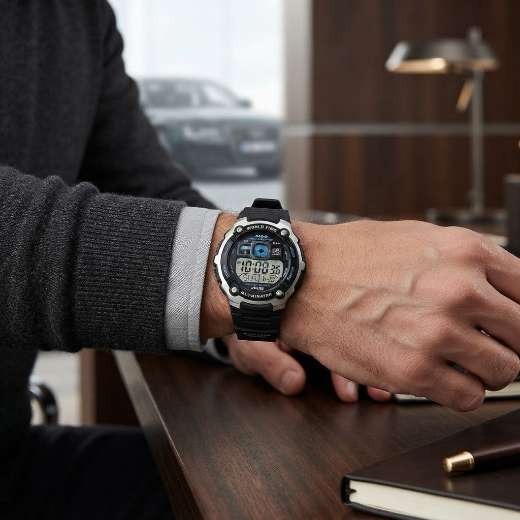 Reloj Casio AE-2000W-1AV Digital Negro Hora Mundial 200M – Caballero