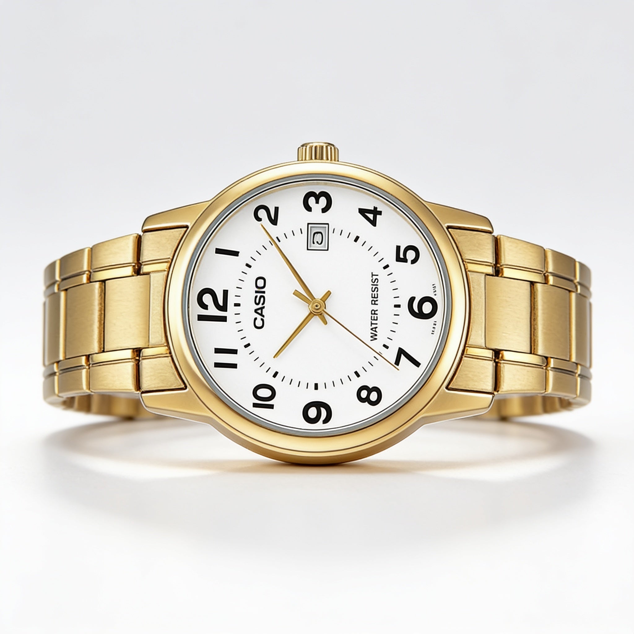 Reloj Casio MTP-V002G-7B2 Analógico Dorado Esfera Blanca – Caballero