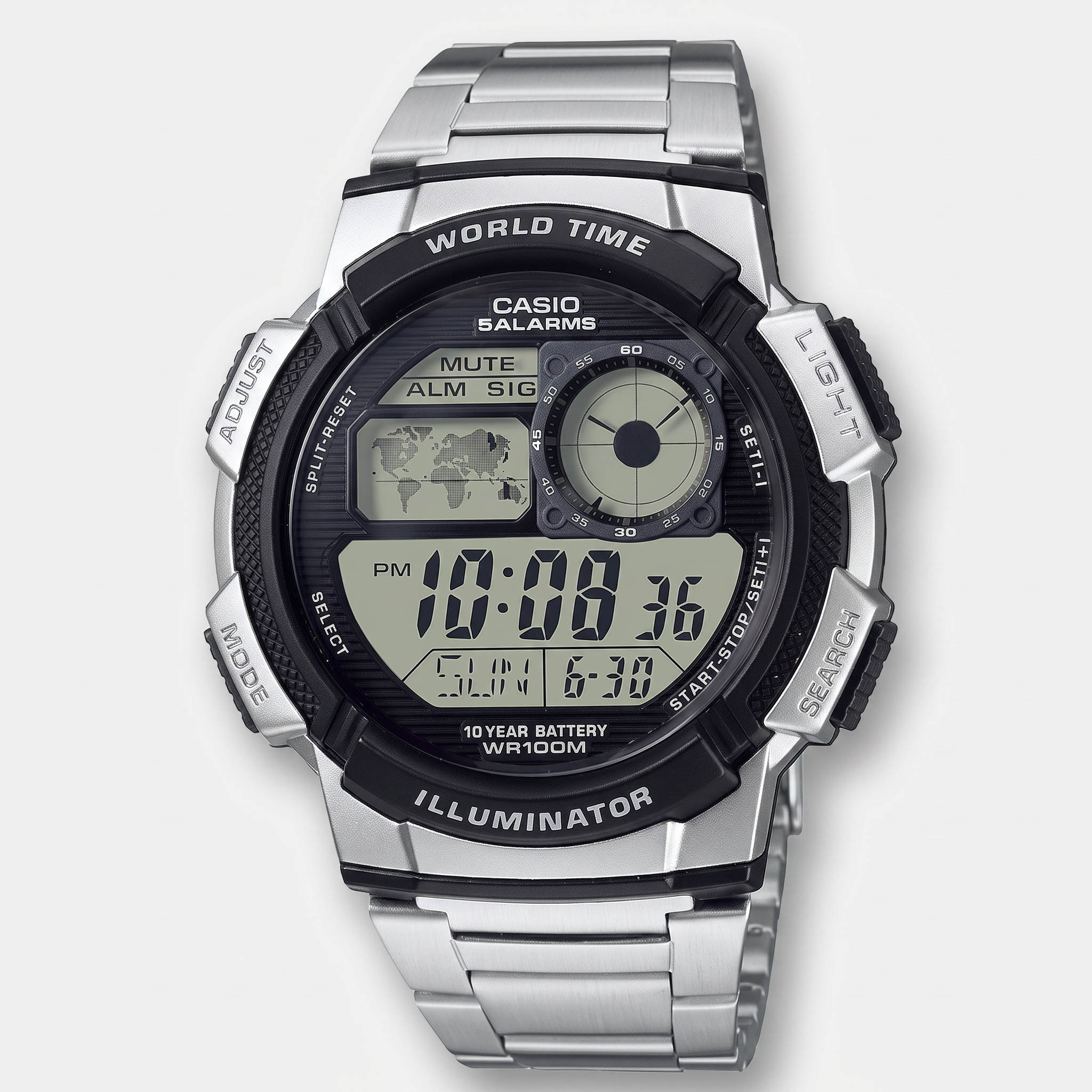 Casio AE-1000WD-1AV – Hora mundial y batería de 10 años