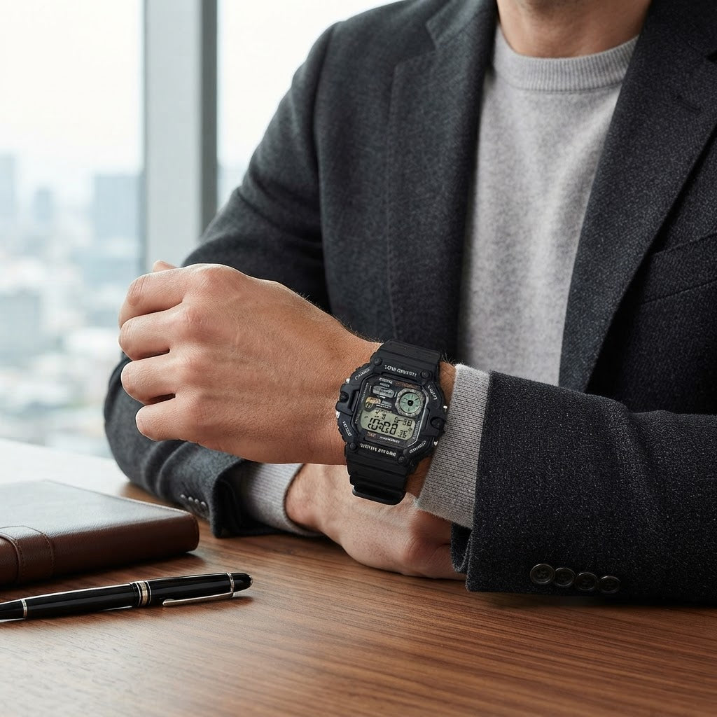 Reloj Casio WS-1700H-1AV Digital Negro Mareas y Fase Lunar 100M – Caballero