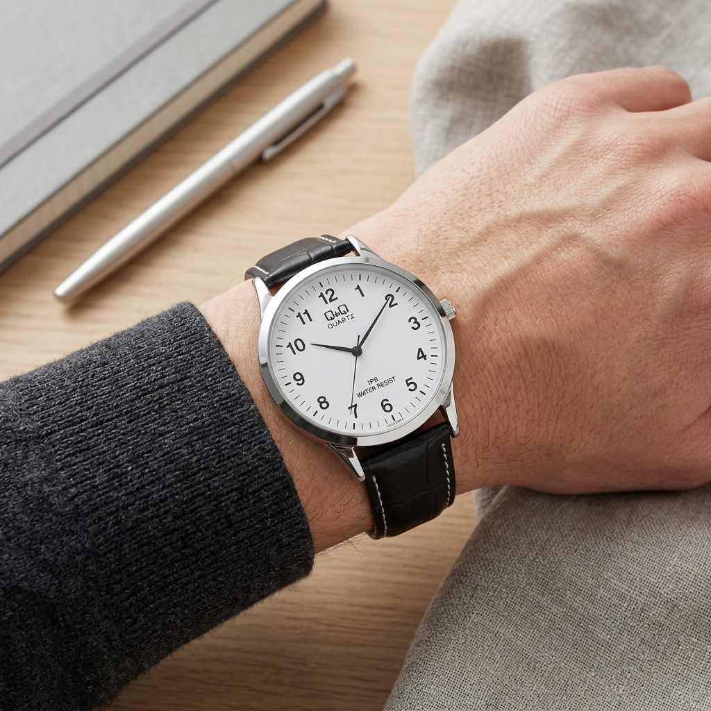 Reloj Q&Q C212J304Y para Caballero – Blanco, Negro y Plateado
