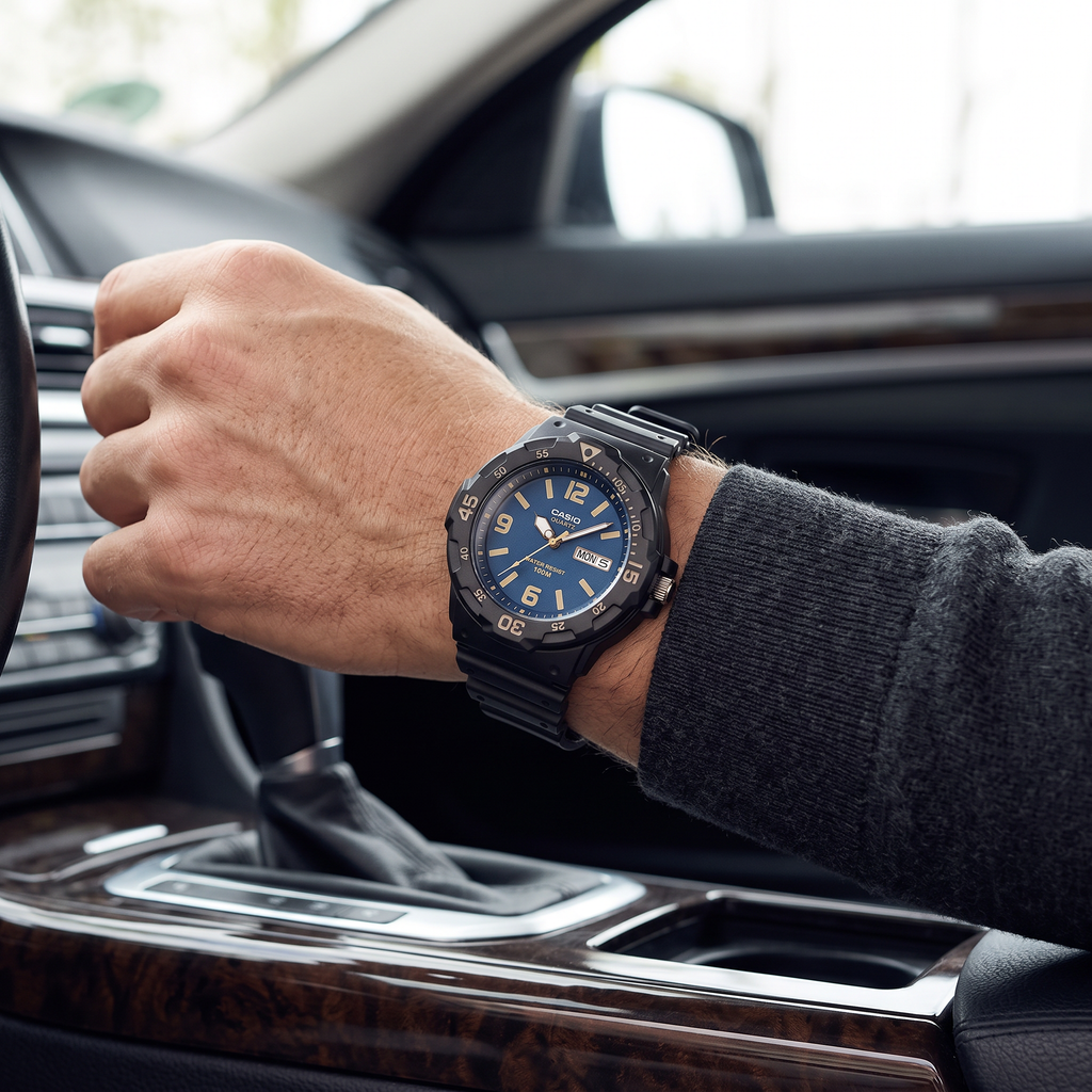 Reloj Casio MRW-200H-2B3V Analógico Negro Esfera Azul 100M – Caballero