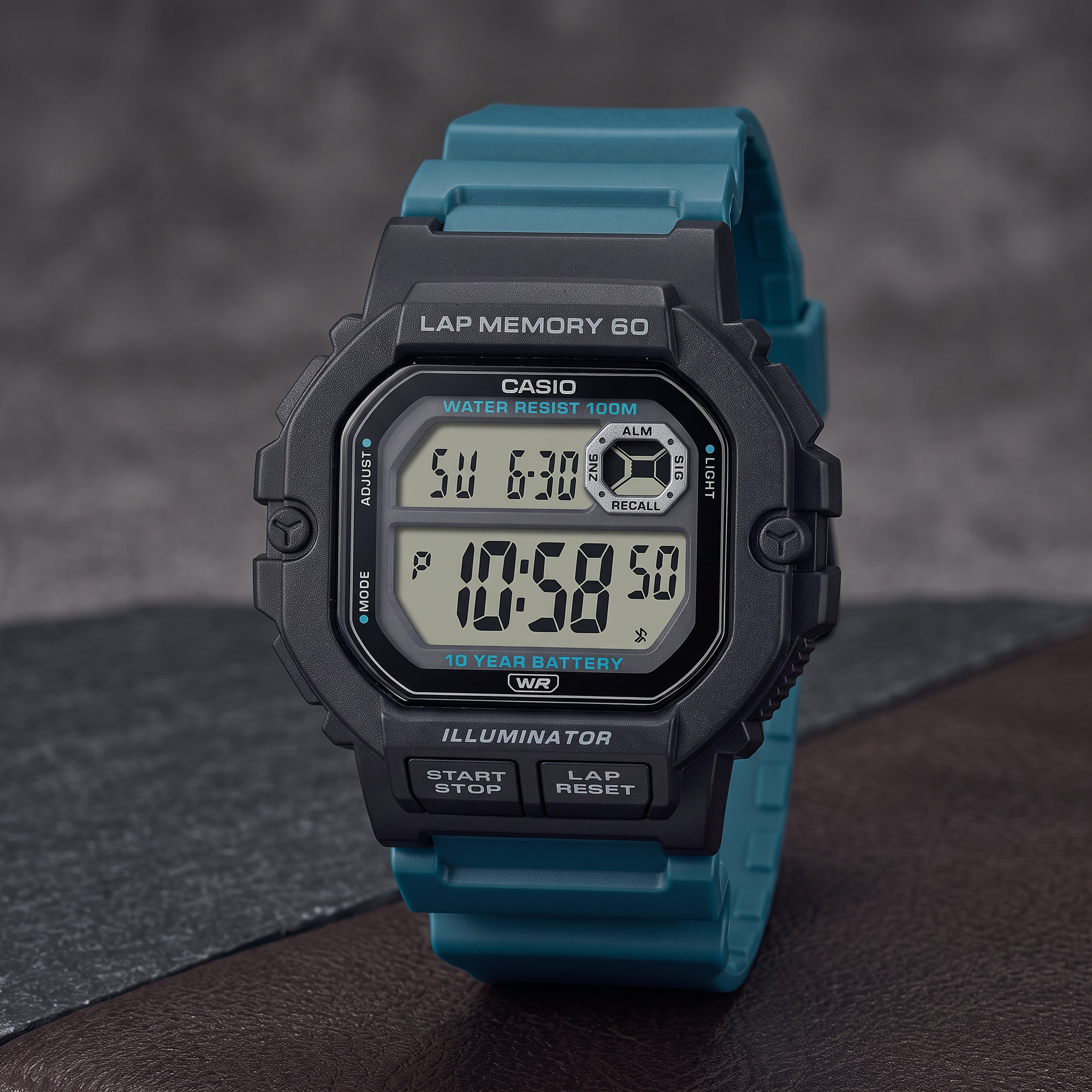 Reloj Casio WS-1400H-3AV Digital Negro y Azul 100M – Caballero