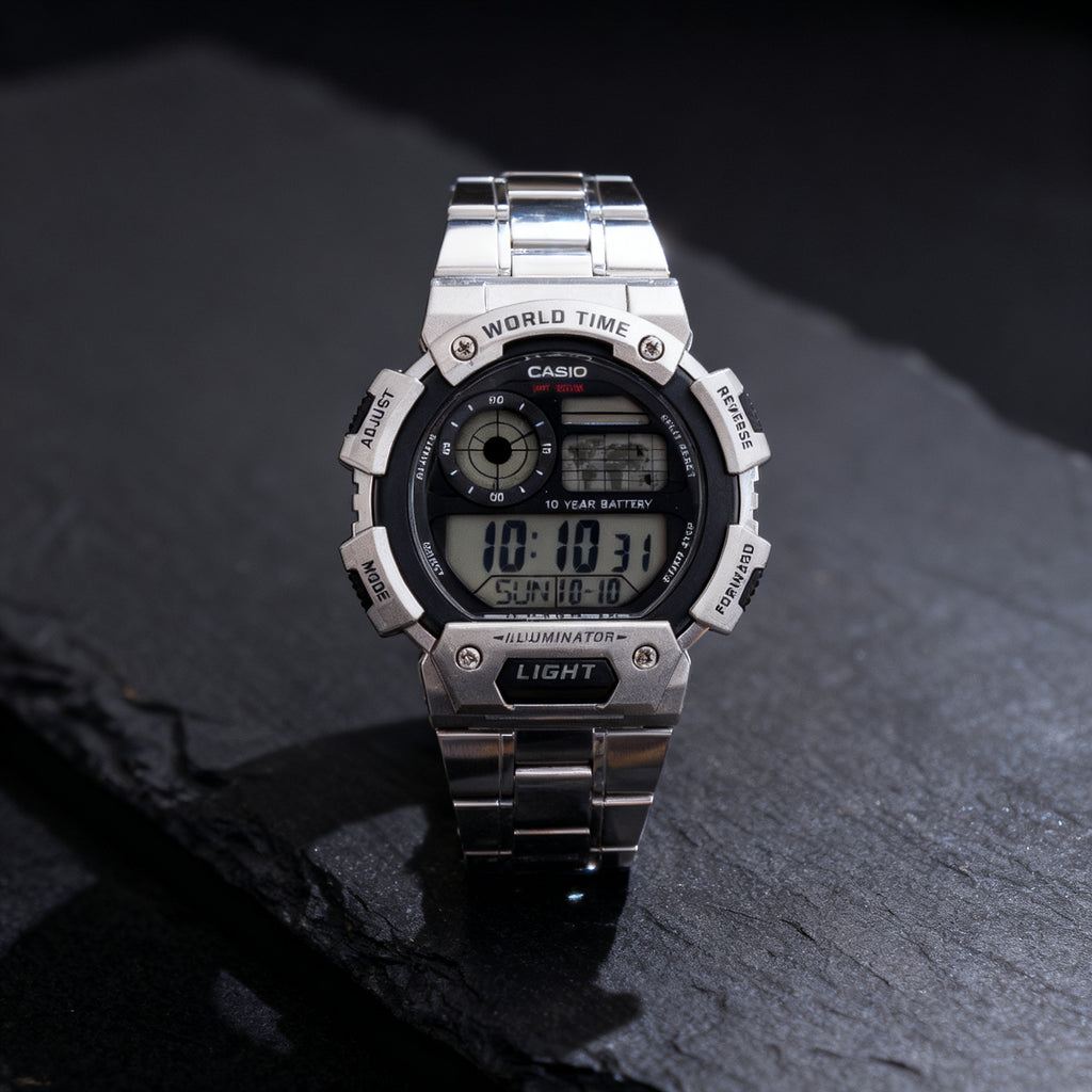 Reloj Casio AE-1400WHD-1AV Digital Acero World Time – Caballero