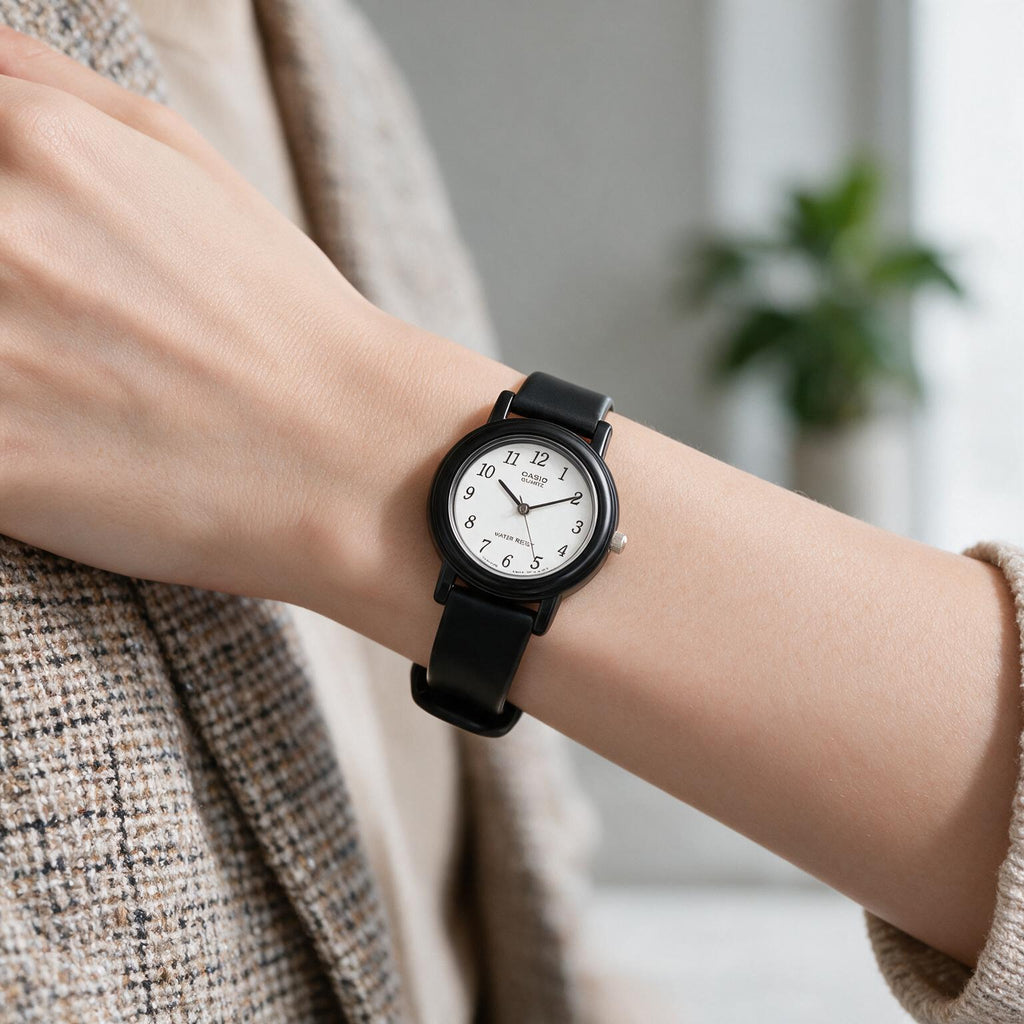 Reloj Casio LQ-139B-1B Analógico Negro Esfera Blanca – Dama
