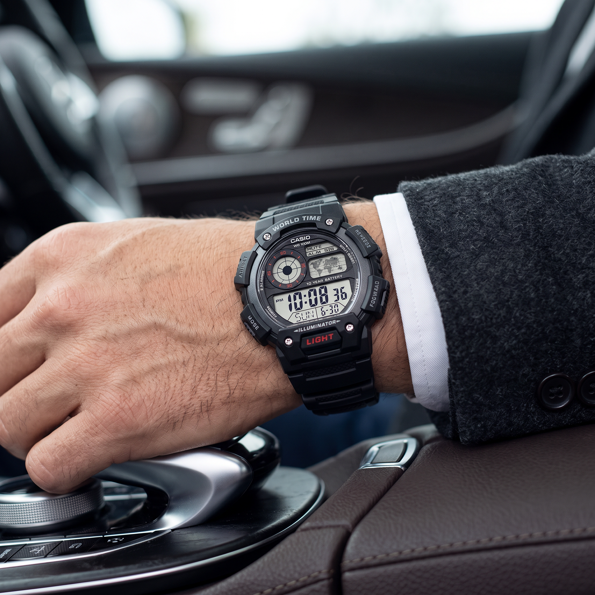 Reloj Casio AE-1400WH-1AV Digital Negro Hora Mundial 100M – Caballero