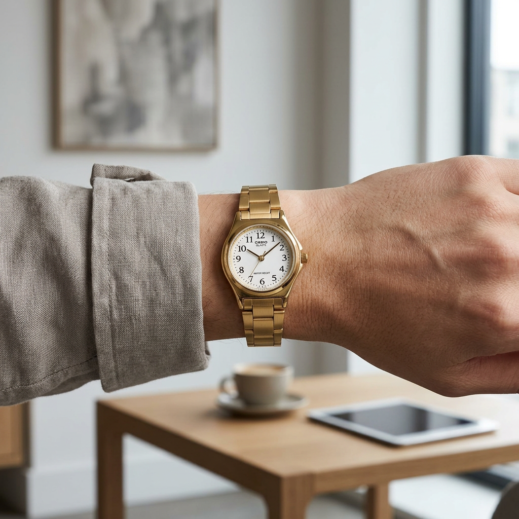 Reloj Casio LTP-1130N-7B Analógico Dorado Esfera Blanca – Dama