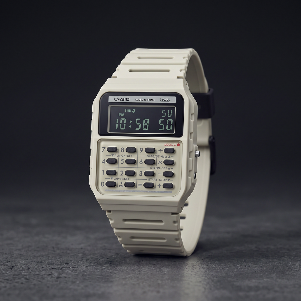 Reloj Casio CA-53WB-8B Digital Marfil con Calculadora – Unisex