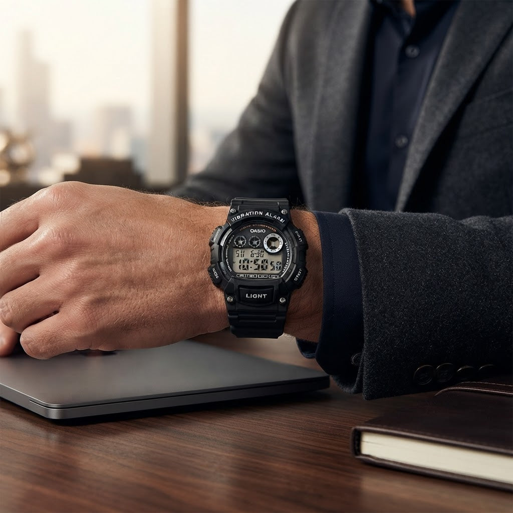 Reloj Casio W-735H-1AV Digital Negro Alarma Vibratoria 100M – Caballero