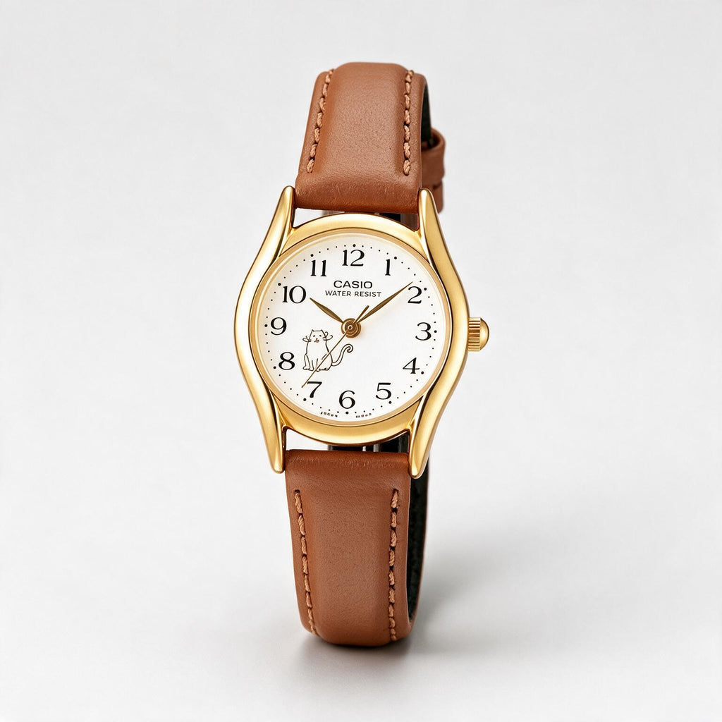 Reloj Casio LTP-1094Q-7B8R Analógico Dorado con Correa de Cuero – Dama