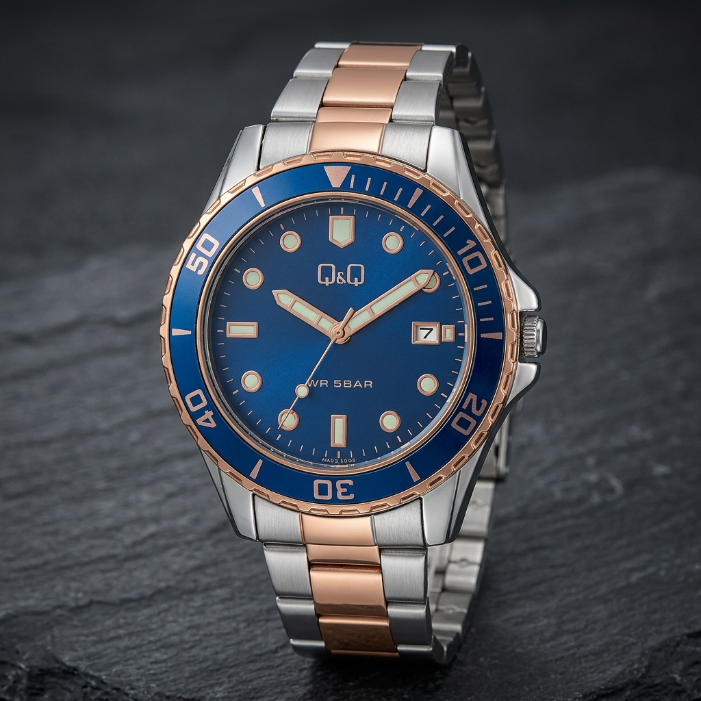 Reloj Q&Q A172J422Y para Caballero – Azul y Bicolor