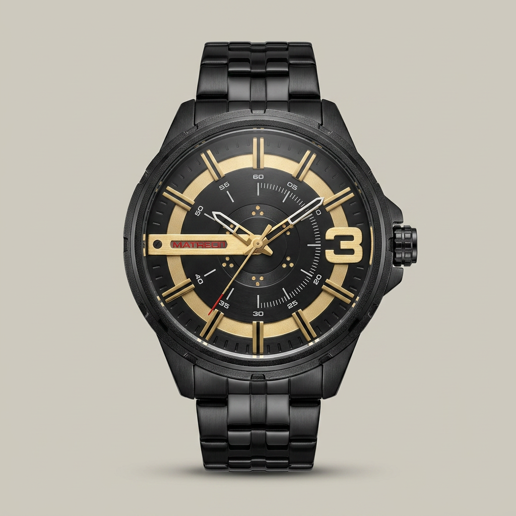 Reloj CURREN 8333 Analógico Negro y Dorado de Acero – Caballero