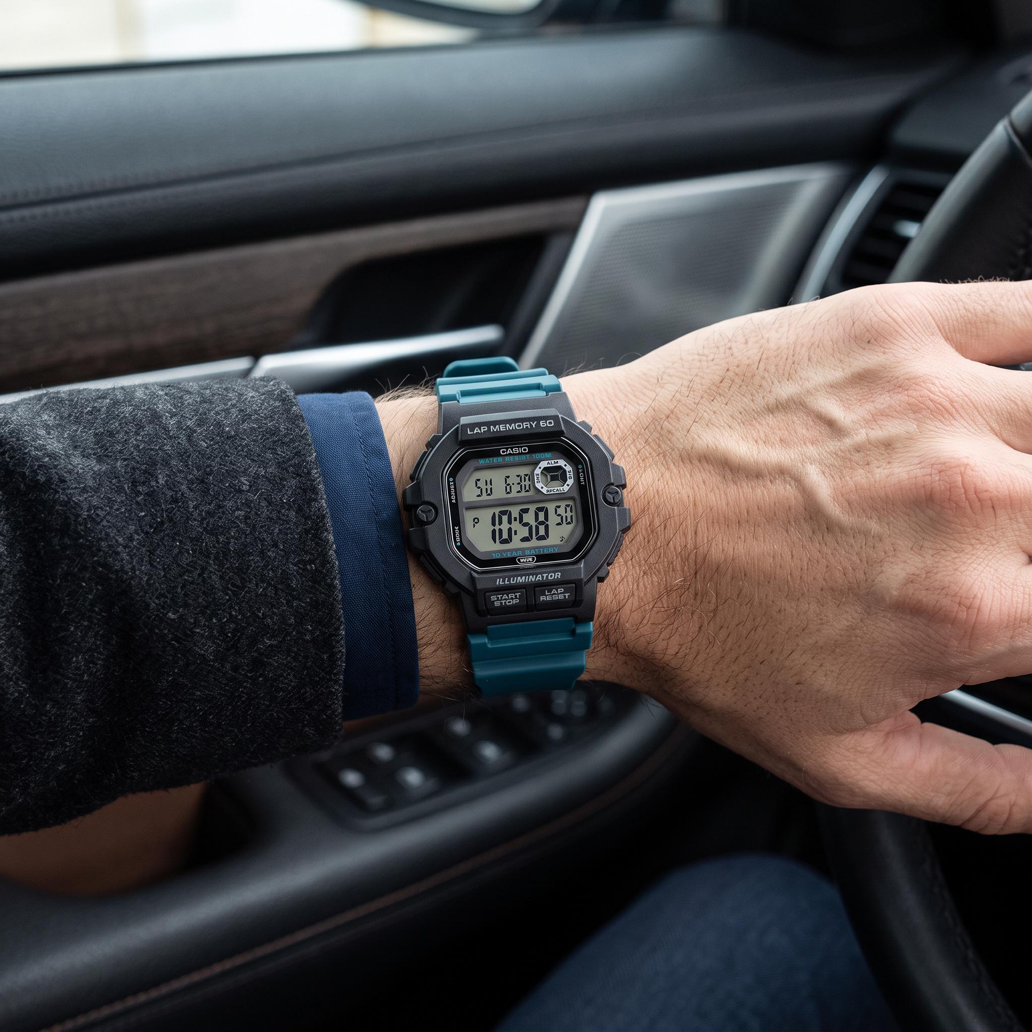 Reloj Casio WS-1400H-3AV Digital Negro y Azul 100M – Caballero