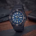 Reloj Casio MRW-200H-2B3V Analógico Negro Esfera Azul 100M – Caballero