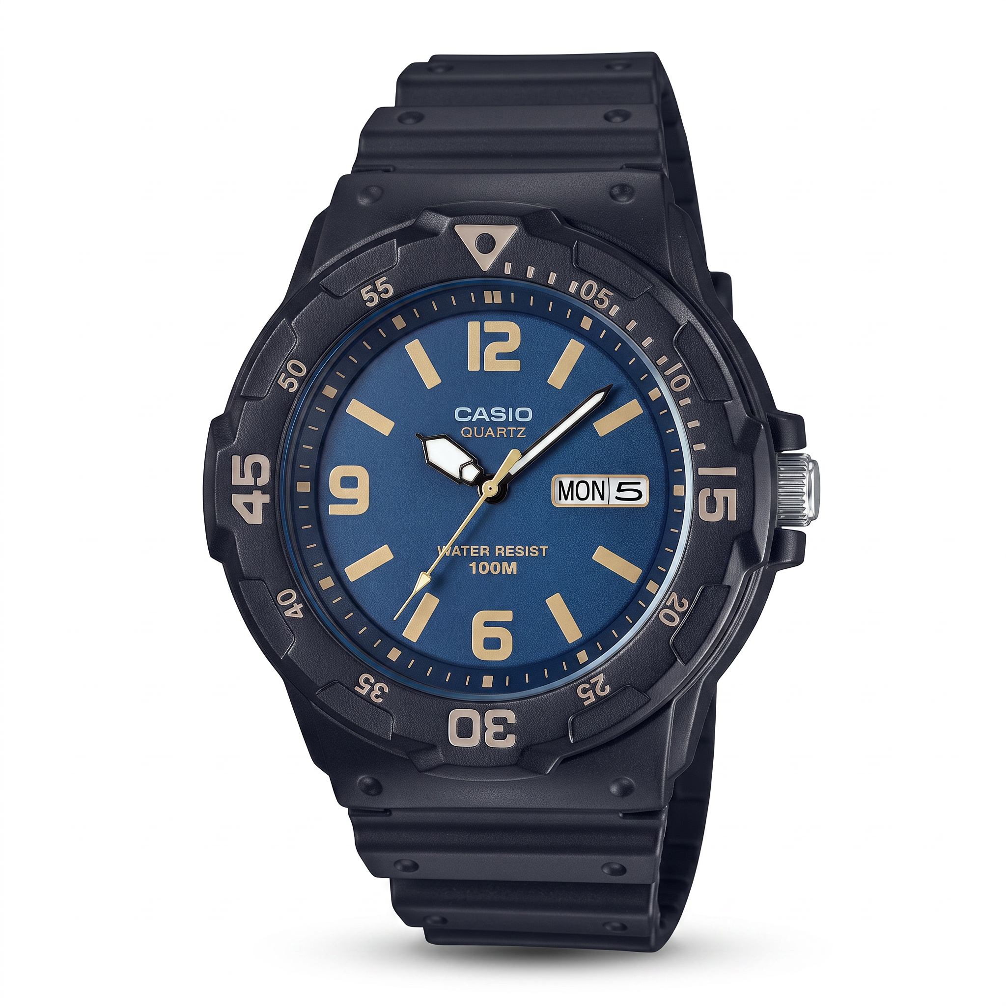 Reloj Casio MRW-200H-2B3V Analógico Negro Esfera Azul 100M – Caballero