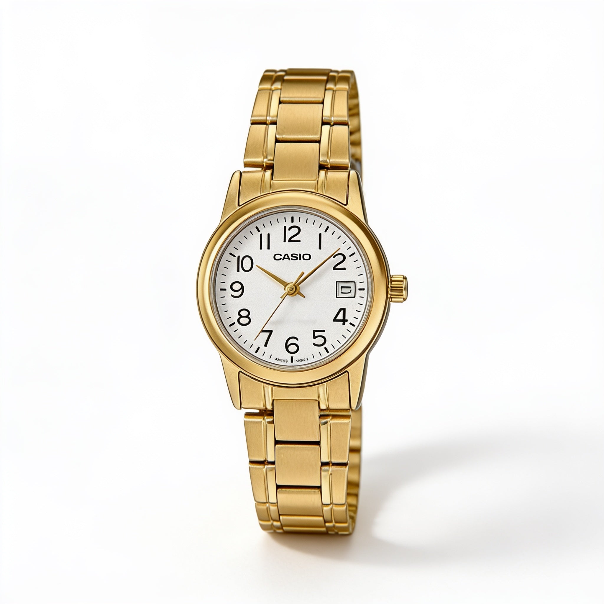 Reloj Casio LTP-V002G-7B2 Analógico Dorado Esfera Blanca – Dama