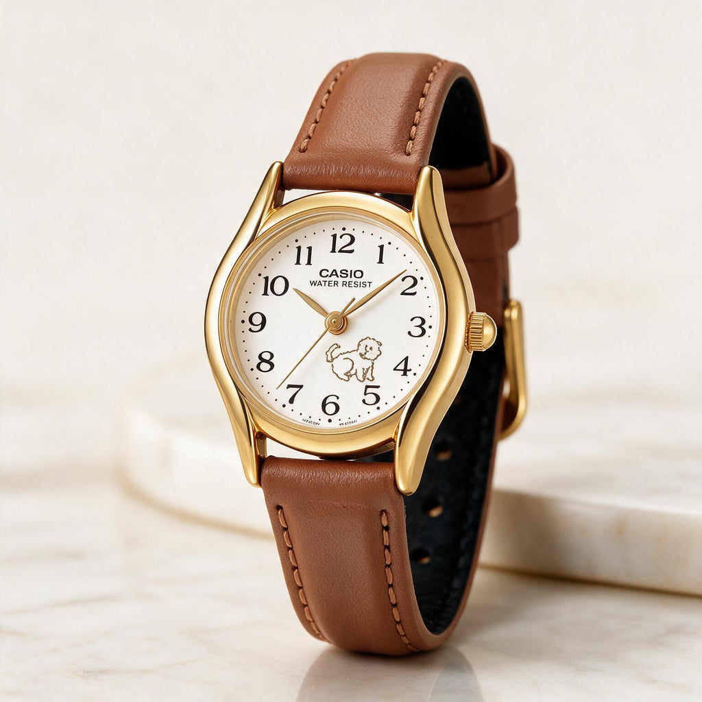 Reloj Casio LTP-1094Q-7B7R Analógico Dorado con Correa de Cuero – Dama