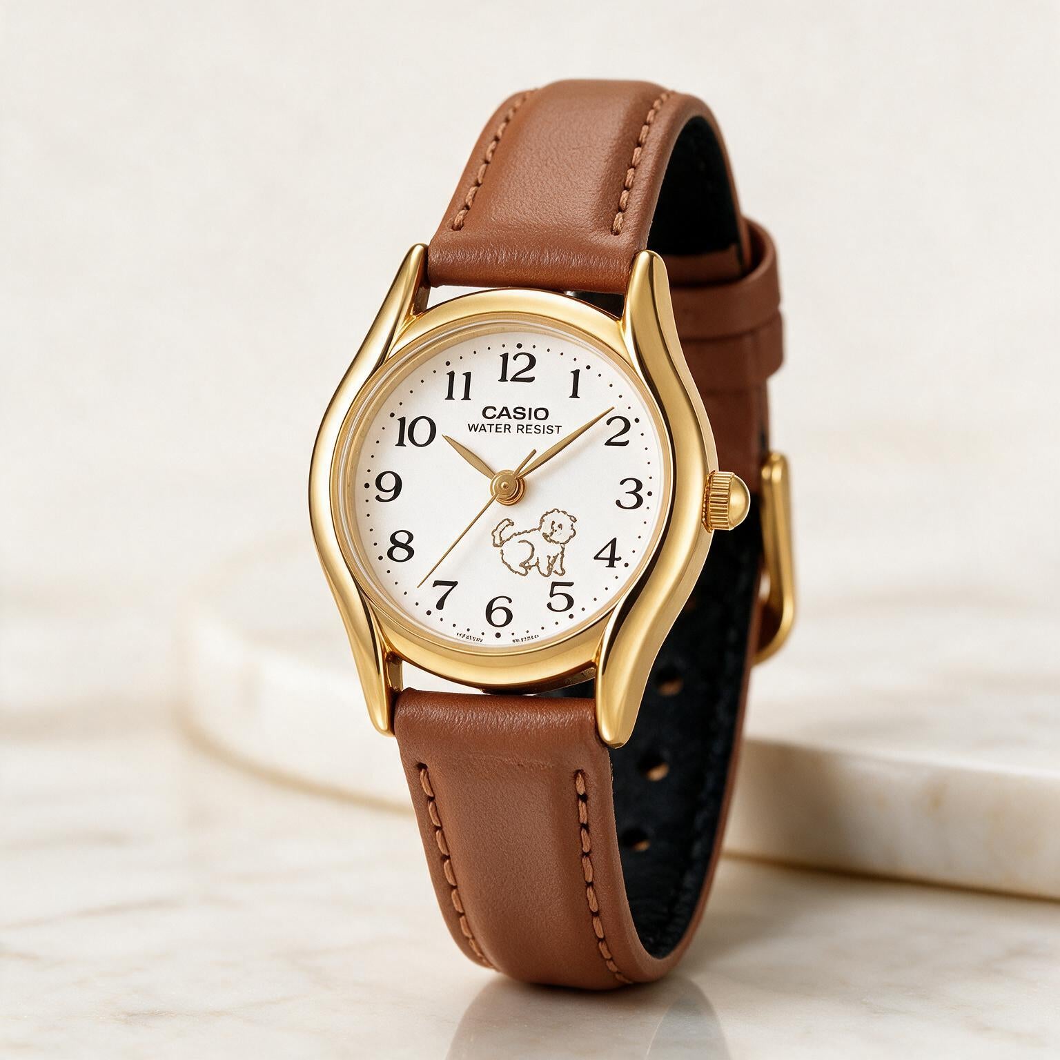 Reloj Casio LTP-1094Q-7B7R Analógico Dorado con Correa de Cuero – Dama