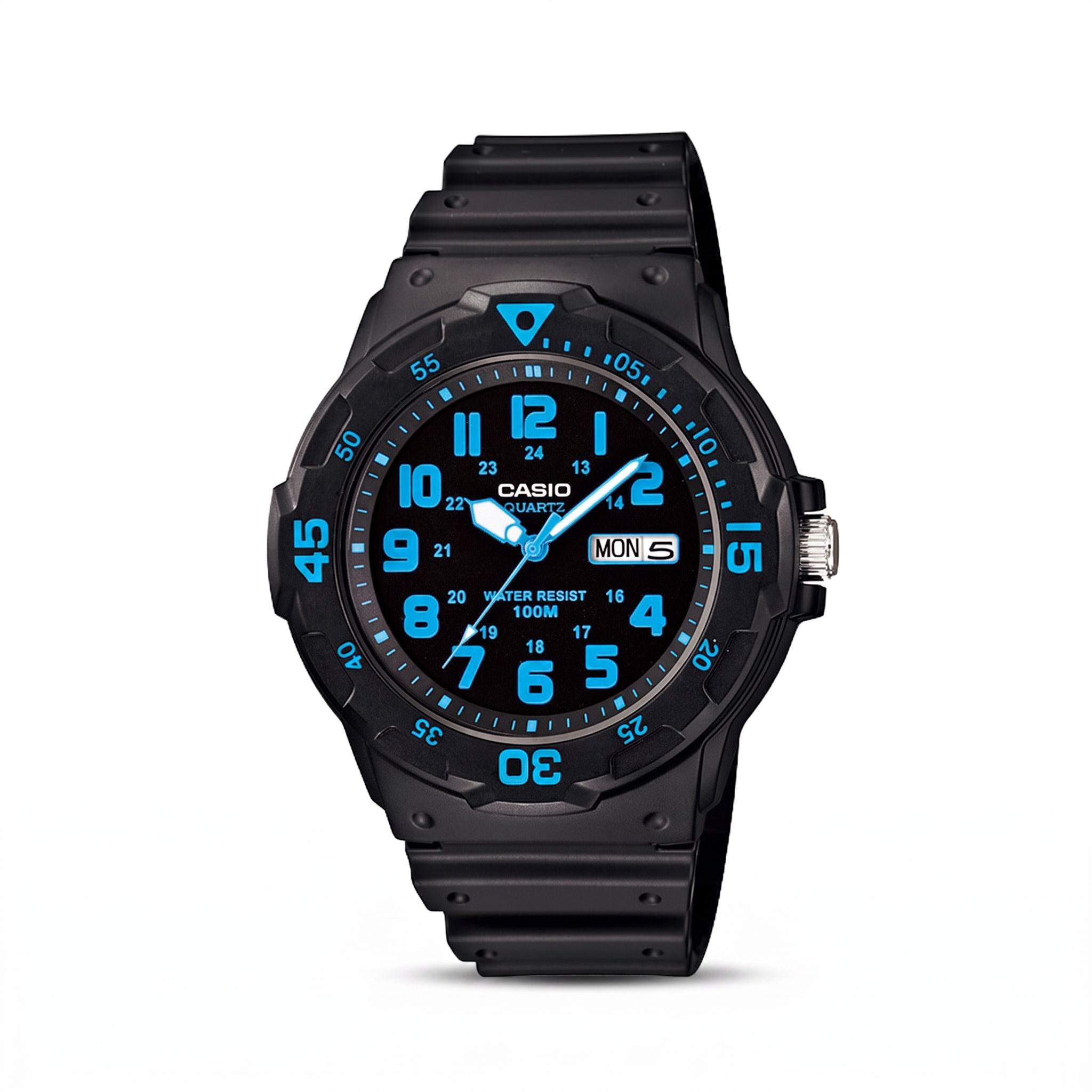 Reloj Casio MRW-200H-2BV Analógico Negro y Azul 100M – Caballero
