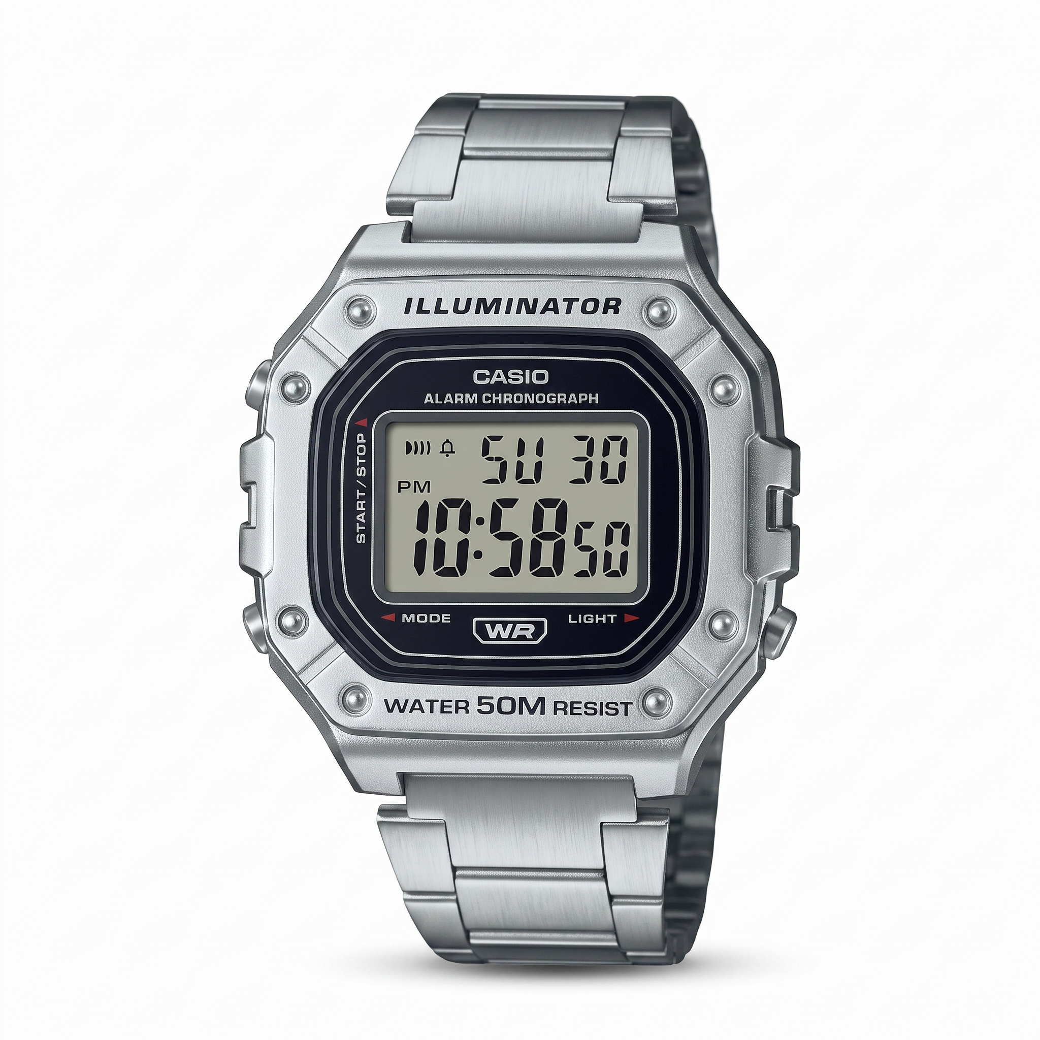 Casio W-218HD-1AV – El clásico digital con brazalete metálico