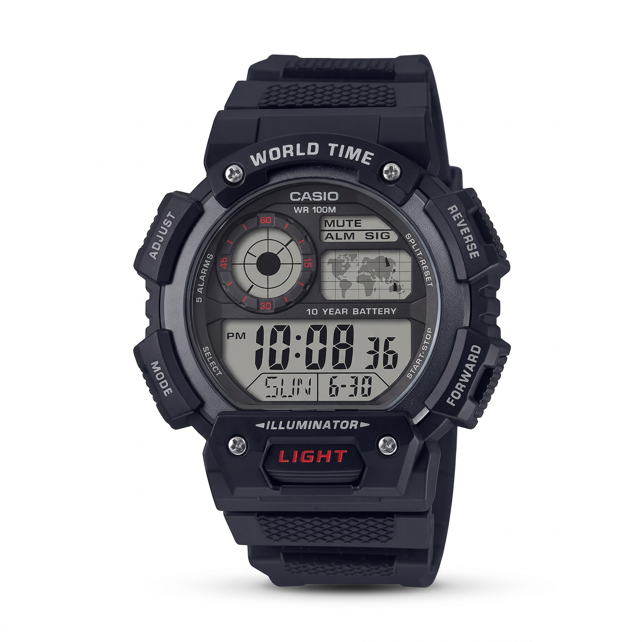Reloj Casio AE-1400WH-1AV Digital Negro Hora Mundial 100M – Caballero