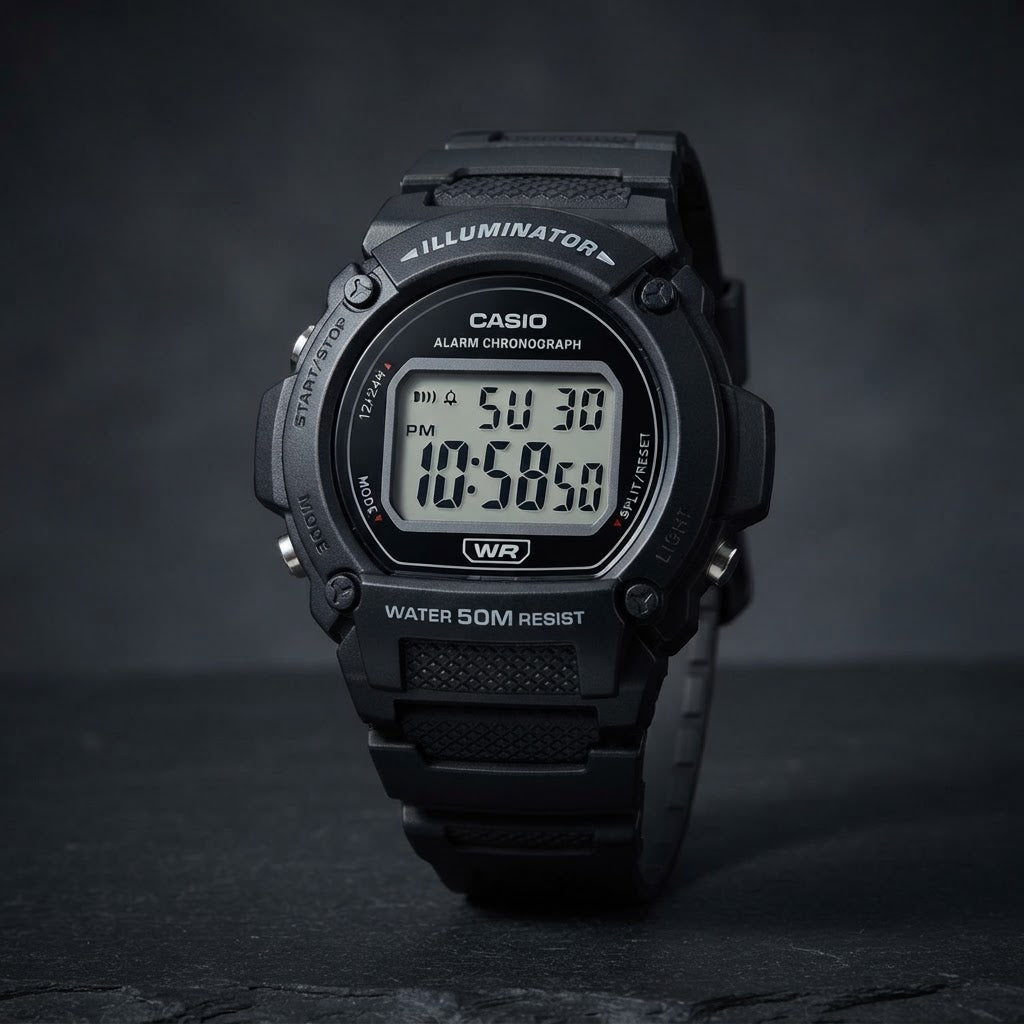 Reloj Casio W-219H-1AV Digital Negro 50M Batería 7 Años – Caballero