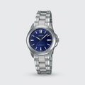 Reloj Casio LTP-1215A-2A2 Analógico Plateado Esfera Azul con Fecha – Dama