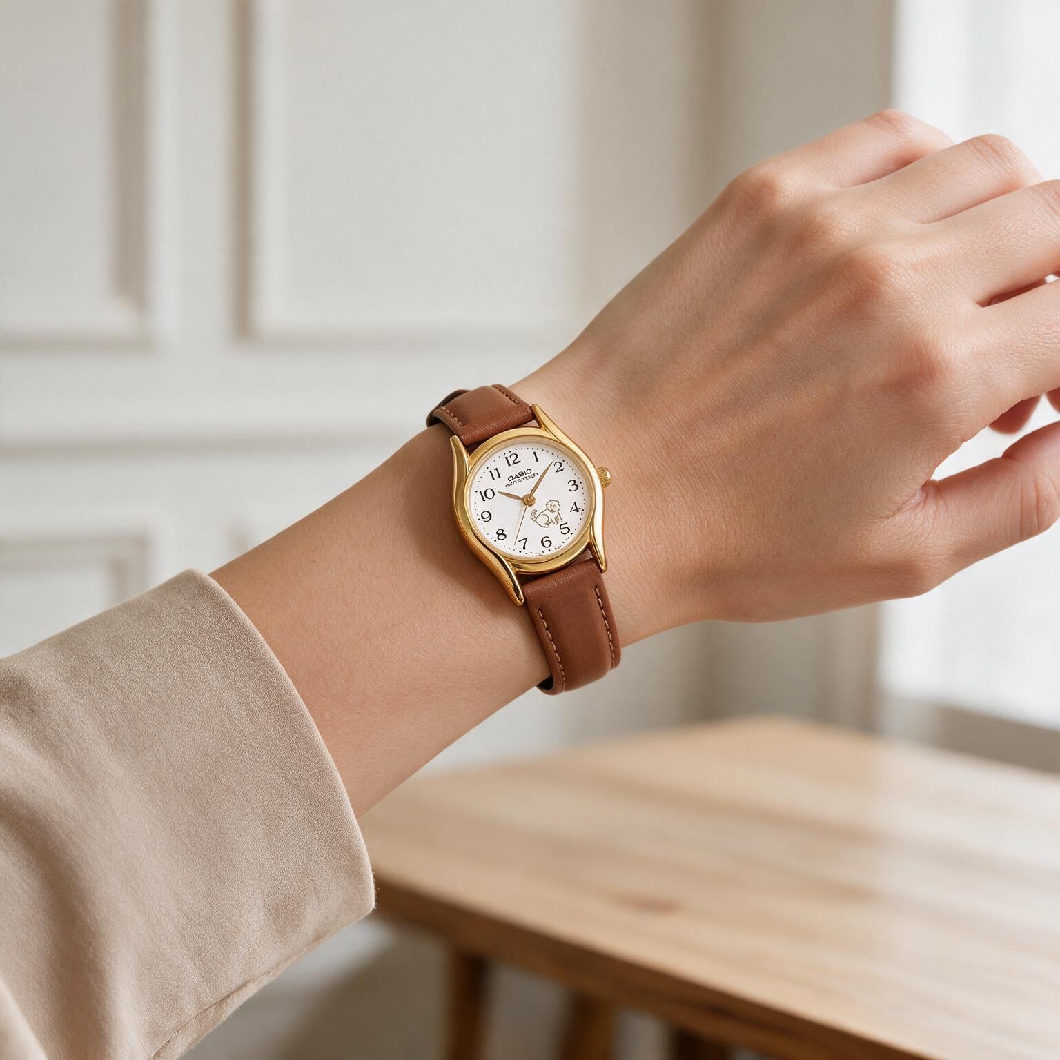 Reloj Casio LTP-1094Q-7B7R Analógico Dorado con Correa de Cuero – Dama