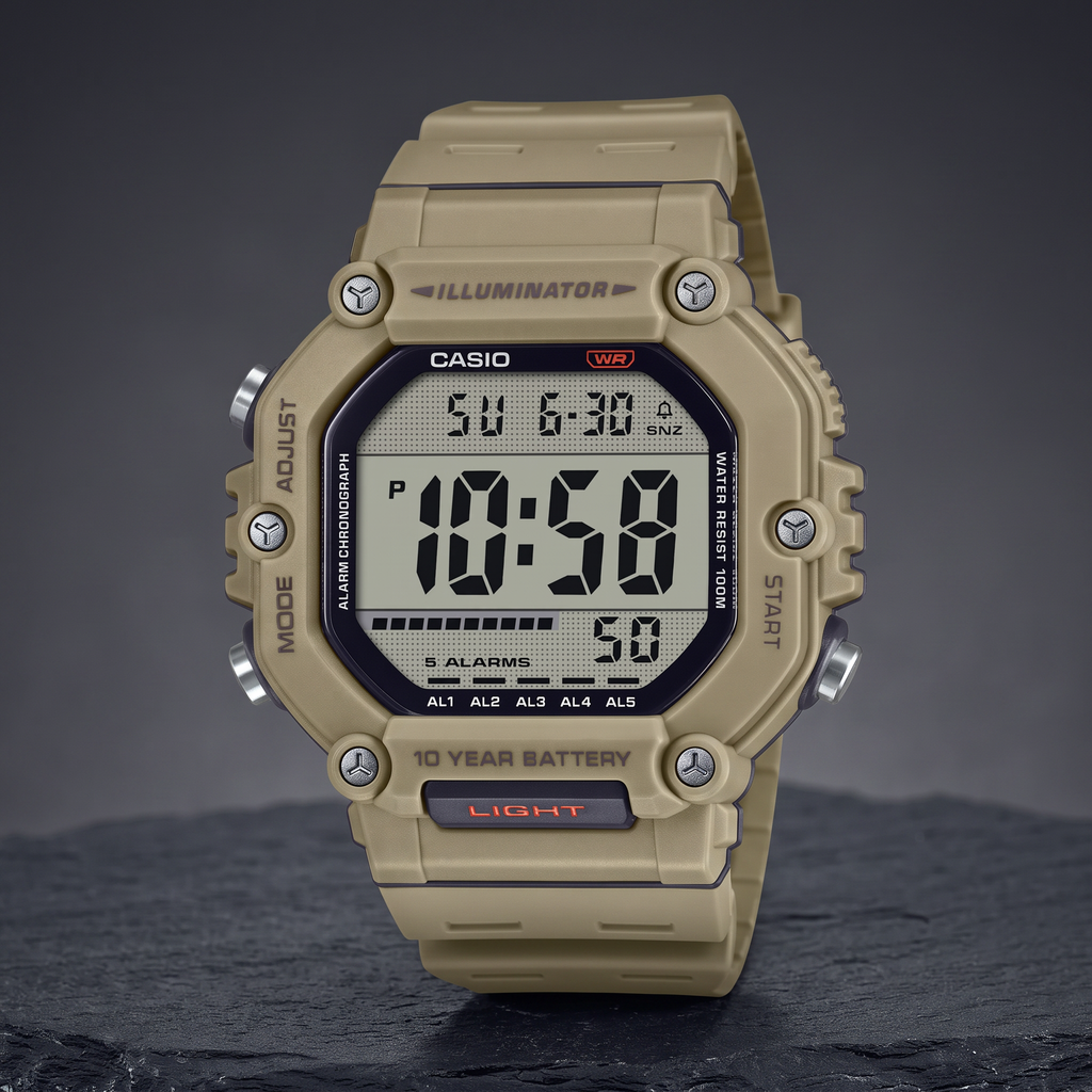 Reloj Casio AE-1600H-5AV Digital Beige 100M – Unisex