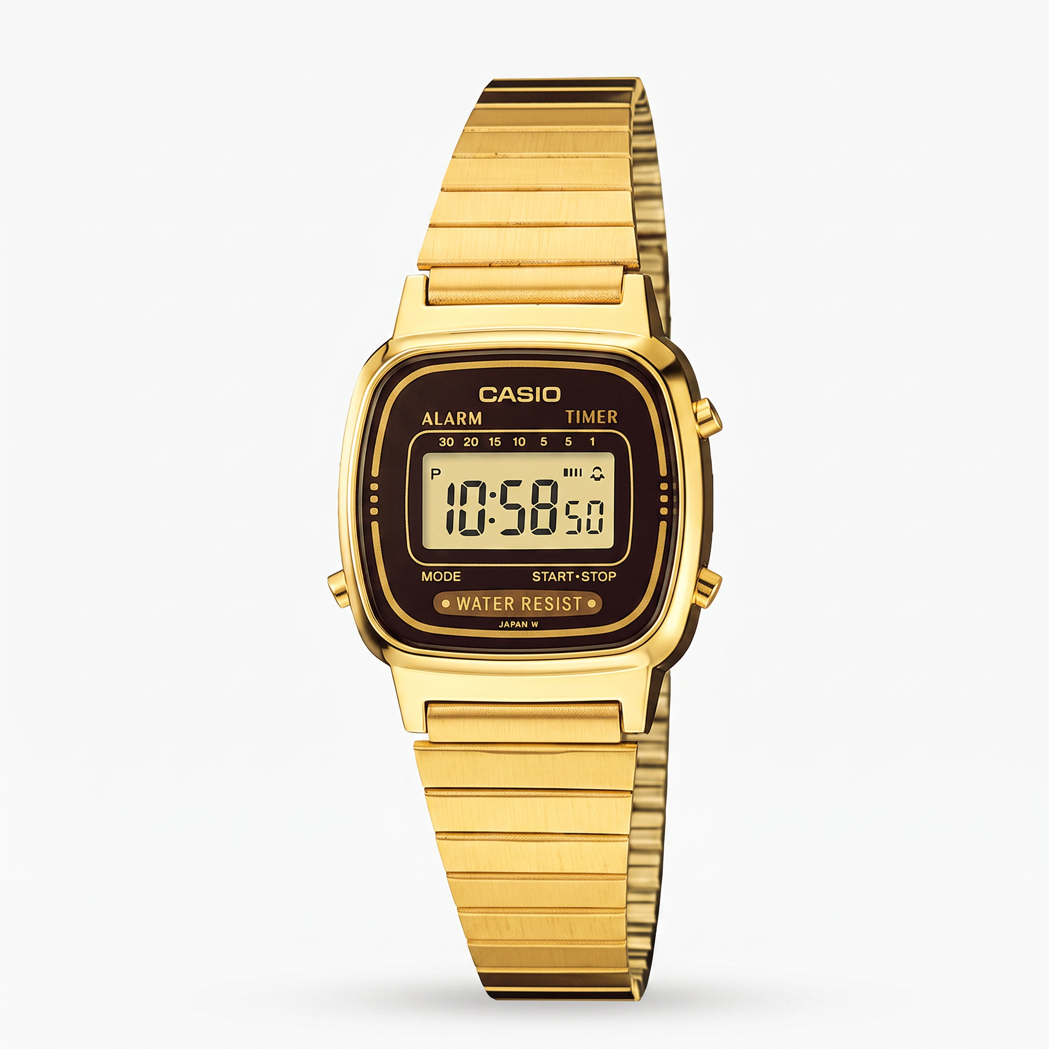 Reloj Casio Vintage LA670WGA-1 Digital Dorado con Pantalla Negra – Dama