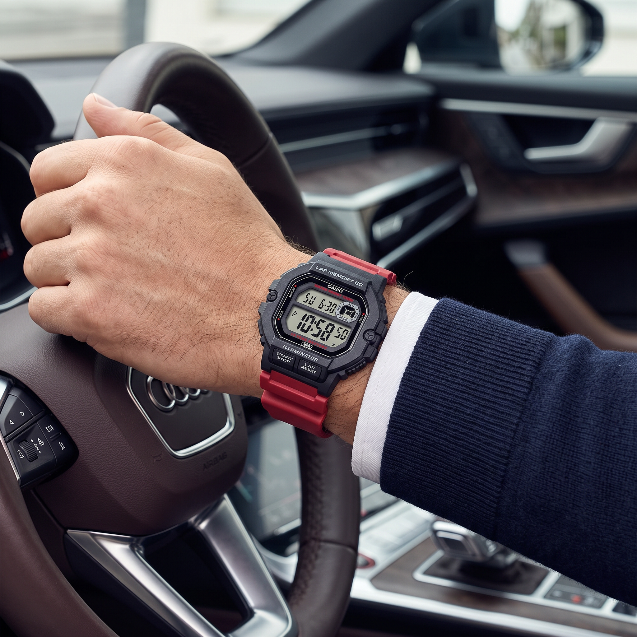 Reloj Casio WS-1400H-4AV Digital Rojo y Negro 100M – Caballero