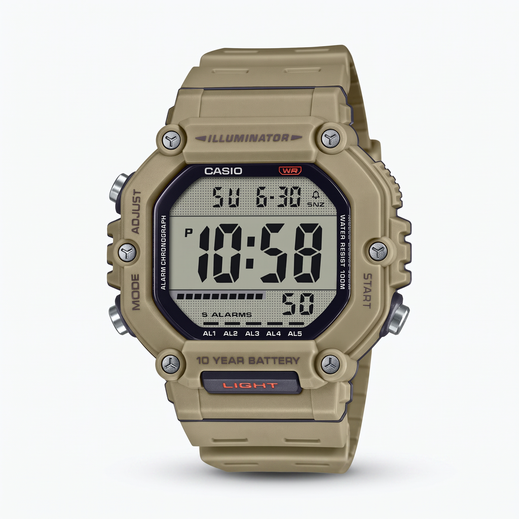 Reloj Casio AE-1600H-5AV Digital Beige 100M – Unisex
