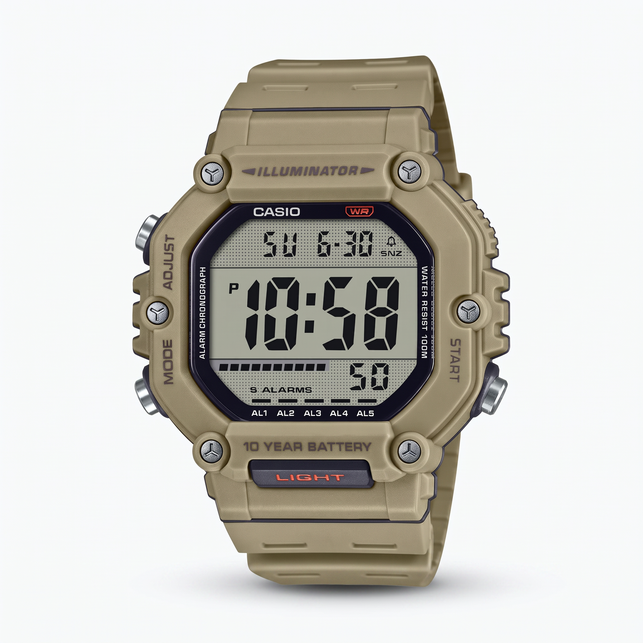 Reloj Casio AE-1600H-5AV Digital Beige 100M – Unisex