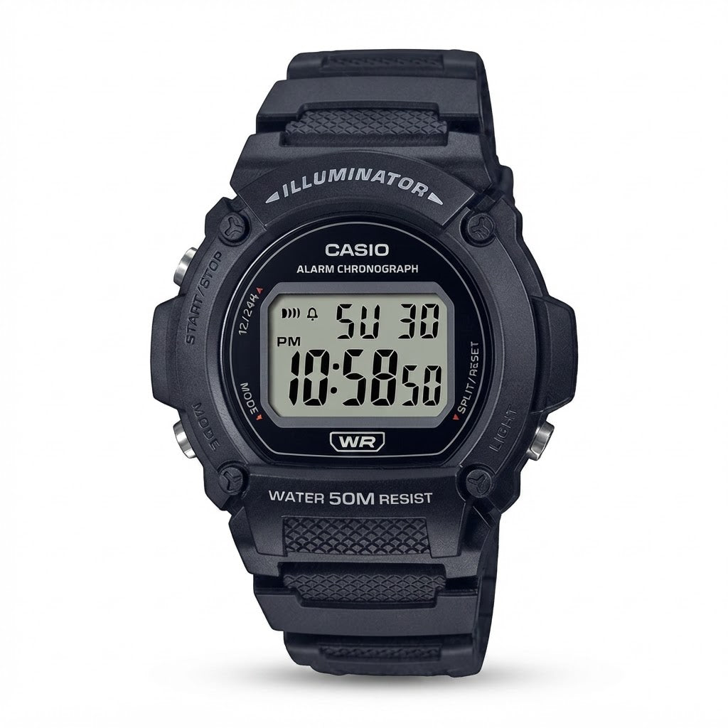Reloj Casio W-219H-1AV Digital Negro 50M Batería 7 Años – Caballero